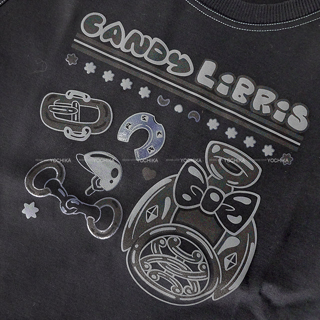 [Pre-loved] HERMES Short sleeve t shirt Micro Cartouche Bleu Noir Cotton100% #38 5H4630DC[LIKE NEW][Authentic]