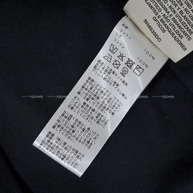 [Pre-loved] HERMES Short sleeve t shirt Micro Cartouche Bleu Noir Cotton100% #38 5H4630DC[LIKE NEW][Authentic]