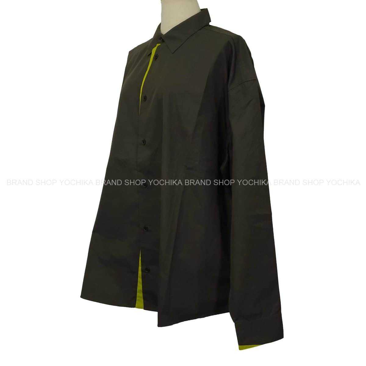 HERMES Long sleeve shirt Men’s Over Grey Cotton100% #42[EXCELLENT][Authentic]