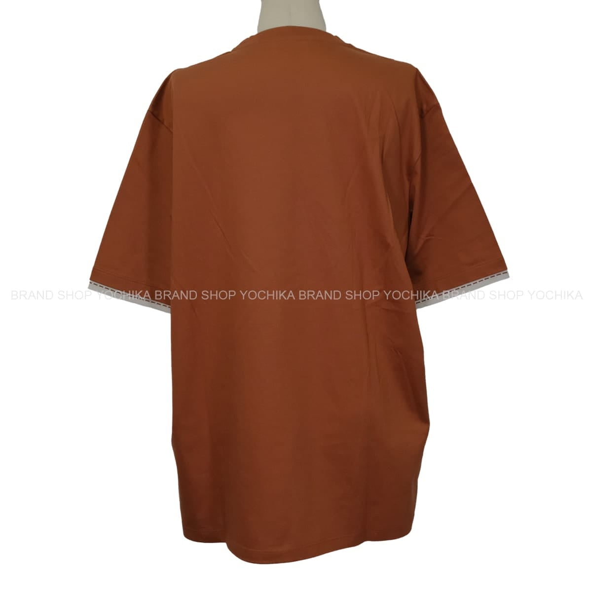 2023SS HERMES Short sleeve t shirt Men’s saddle stitch Piqures Sellierterracotta Cotton100% #L[EXCELLENT][Authentic]