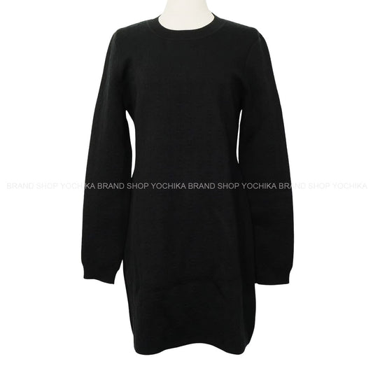 HERMES One‐piece dress Women’s Crew Neck Knit Noir (Black) Cashmere/Silk/Polypropylene #44 2E2505D3[EXCELLENT][Authentic]