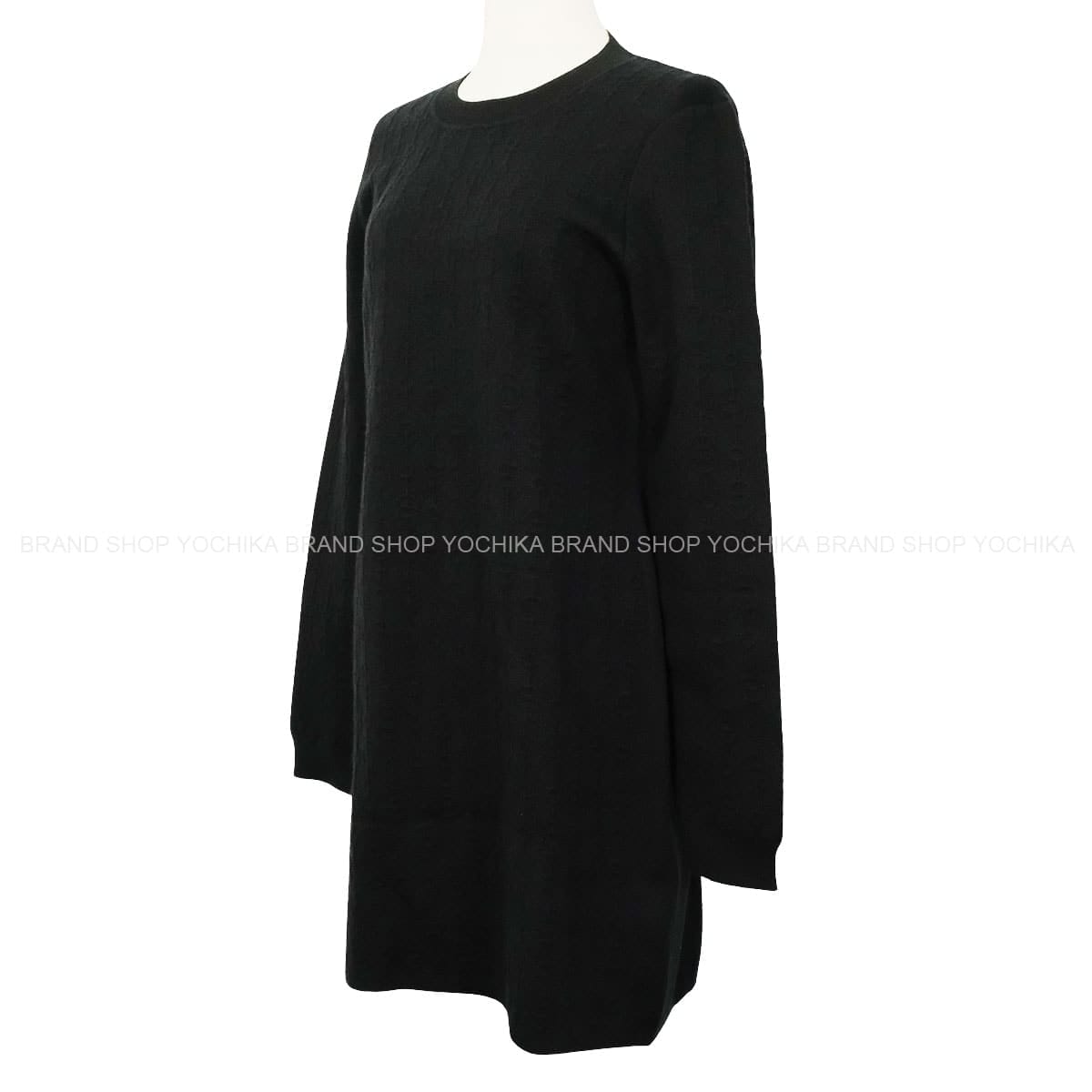 HERMES One‐piece dress Women’s Crew Neck Knit Noir (Black) Cashmere/Silk/Polypropylene #44 2E2505D3[EXCELLENT][Authentic]