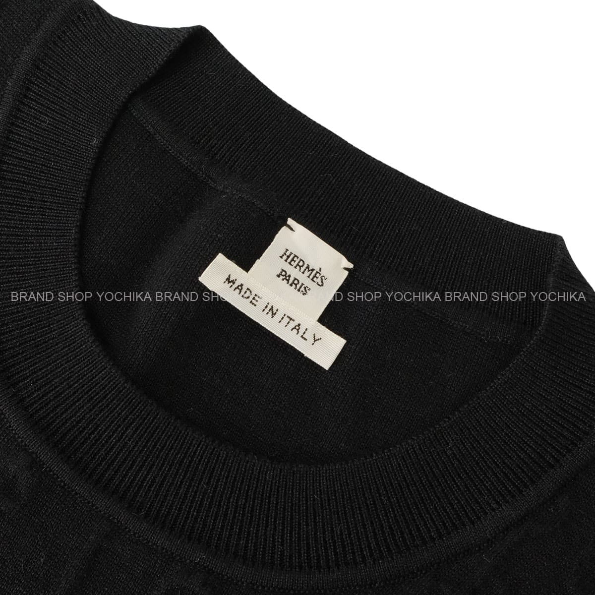 HERMES One‐piece dress Women’s Crew Neck Knit Noir (Black) Cashmere/Silk/Polypropylene #44 2E2505D3[EXCELLENT][Authentic]