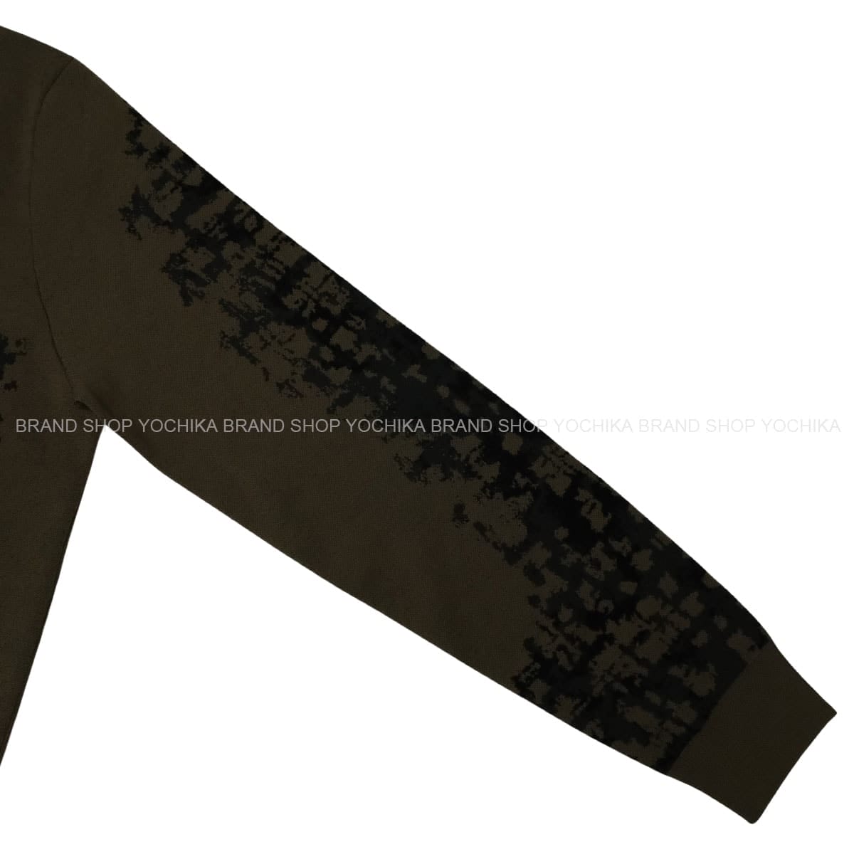 HERMES Sweater Men’s Crew Neck Kaki/Grey Wool Viscose/Polyamide #M[EXCELLENT][Authentic]