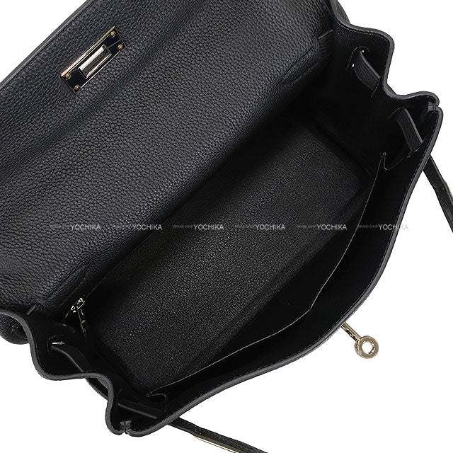 HERMES Shoulder bag Kelly28 Retourne Noir (Black) Veau Togo Silver HW Stamp W[EXCELLENT][Authentic]