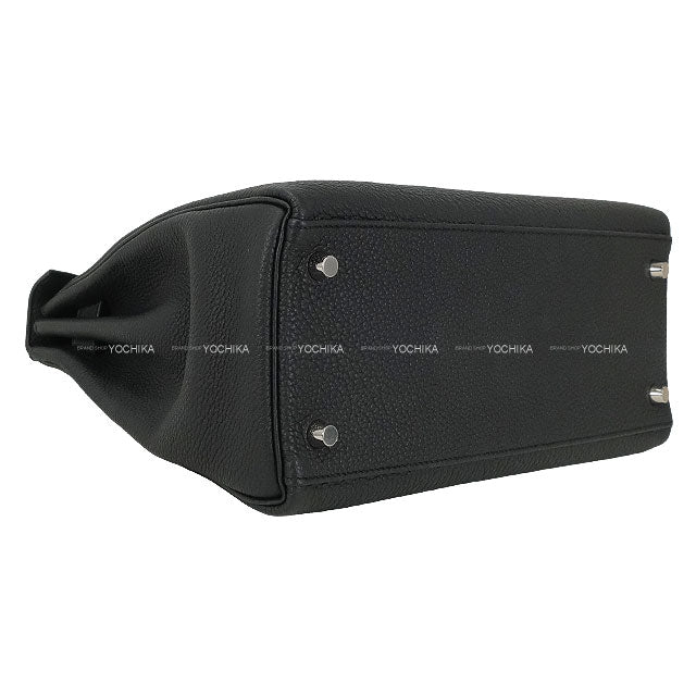 HERMES Shoulder bag Kelly28 Retourne Noir (Black) Veau Togo Silver HW Stamp W[EXCELLENT][Authentic]