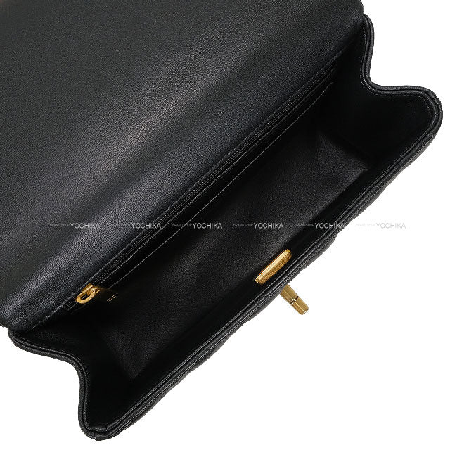 [Pre-loved] CHANEL Shoulder bag Matrasse Top Handle Mini Flap 2Way Noir (Black) Lambskin Antique Gold HW[LIKE NEW][Authentic]