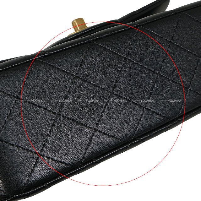 [Pre-loved] CHANEL Shoulder bag Matrasse Top Handle Mini Flap 2Way Noir (Black) Lambskin Antique Gold HW[LIKE NEW][Authentic]