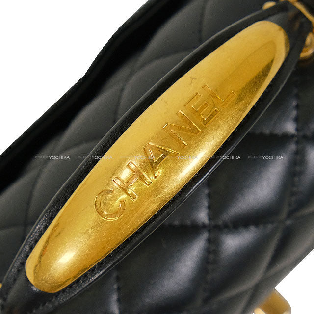 [Pre-loved] CHANEL Shoulder bag Matrasse Top Handle Mini Flap 2Way Noir (Black) Lambskin Antique Gold HW[LIKE NEW][Authentic]