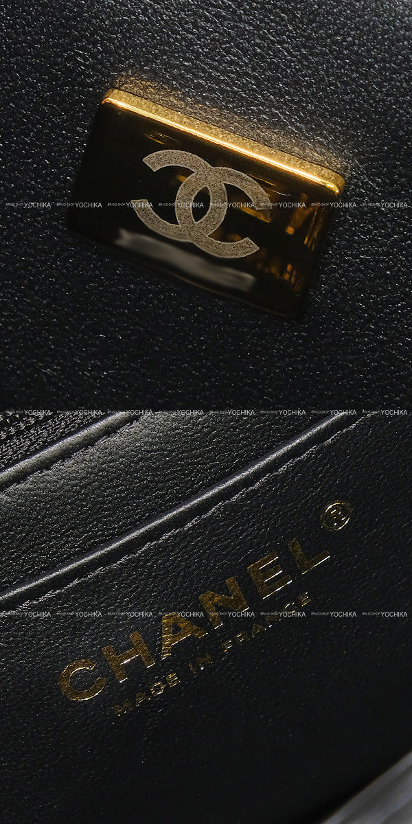 [Pre-loved] CHANEL Shoulder bag Matrasse Top Handle Mini Flap 2Way Noir (Black) Lambskin Antique Gold HW[LIKE NEW][Authentic]