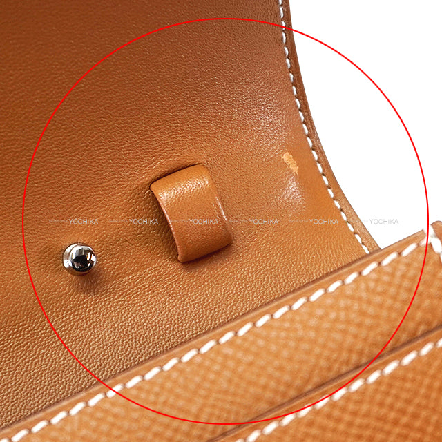 [Pre-loved] HERMES long wallet Constance Long wallet To Go Gold Veau Epsom Silver HW Stamp K[LIKE NEW][Authentic]