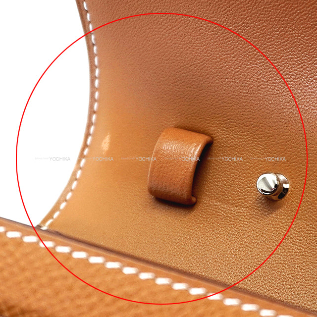 [Pre-loved] HERMES long wallet Constance Long wallet To Go Gold Veau Epsom Silver HW Stamp K[LIKE NEW][Authentic]