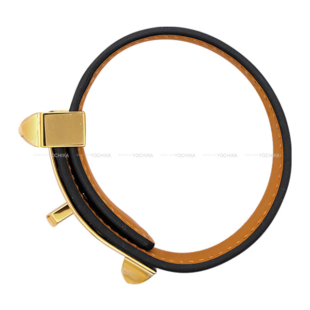 HERMES bangle Collier de Chien Disco Faubourg 24 Noir (Black) Box Calf Gold HW Stamp W[BRAND NEW][Authentic]