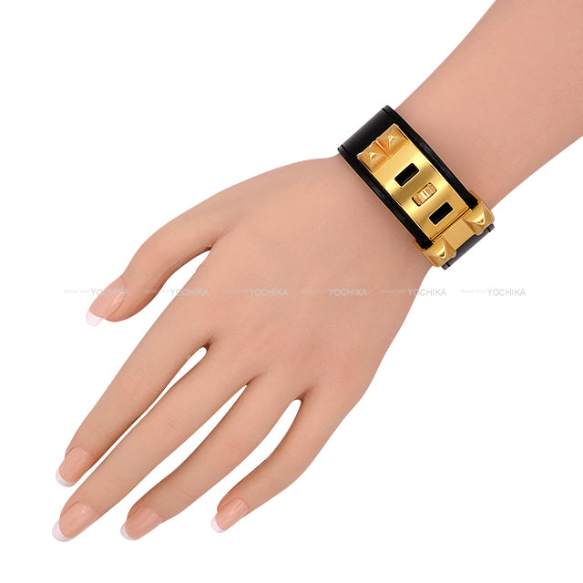 HERMES bangle Collier de Chien Disco Faubourg 24 Noir (Black) Box Calf Gold HW Stamp W[BRAND NEW][Authentic]
