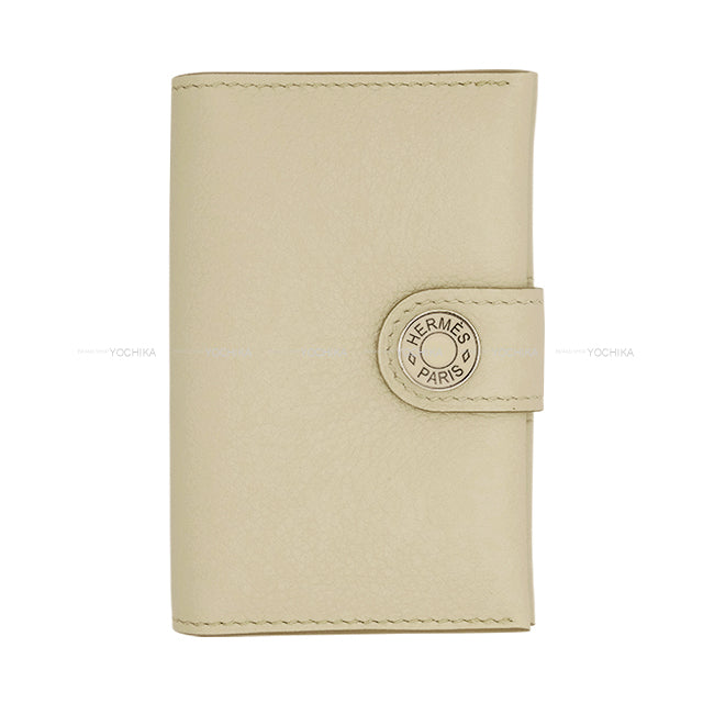 HERMES card holder R.M.S Holder Clou de Selle Button Beton Evercolor Silver HW Stamp W[BRAND NEW][Authentic]