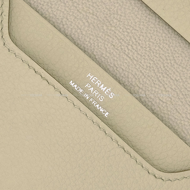 HERMES card holder R.M.S Holder Clou de Selle Button Beton Evercolor Silver HW Stamp W[BRAND NEW][Authentic]