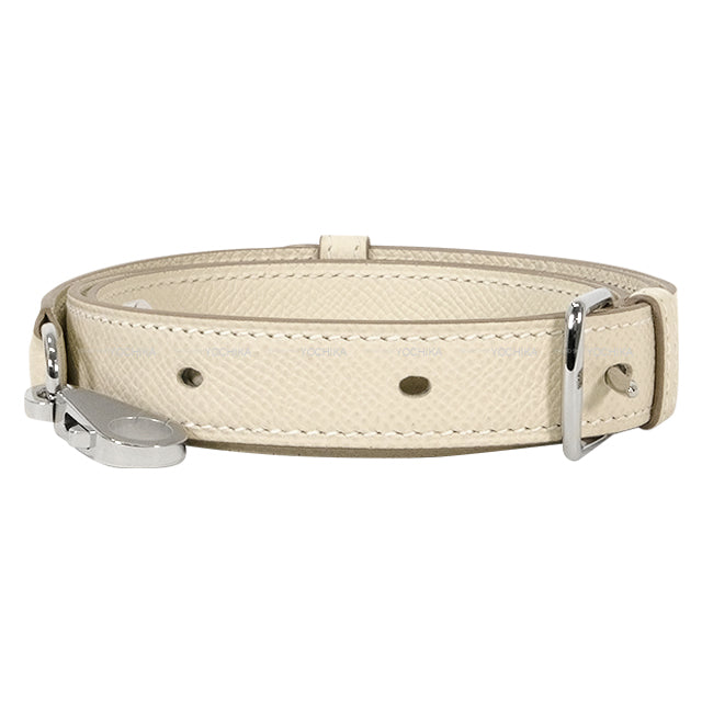 HERMES shoulder strap Bandouliere A-Strap 20mm Craie Veau Epsom Silver HW Stamp W[BRAND NEW][Authentic]