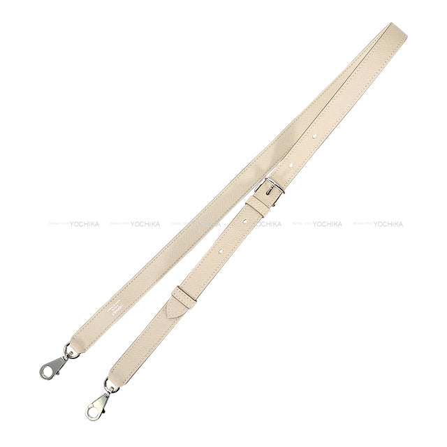 HERMES shoulder strap Bandouliere A-Strap 20mm Craie Veau Epsom Silver HW Stamp W[BRAND NEW][Authentic]