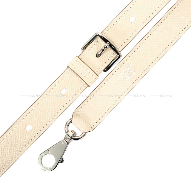 HERMES shoulder strap Bandouliere A-Strap 20mm Craie Veau Epsom Silver HW Stamp W[BRAND NEW][Authentic]