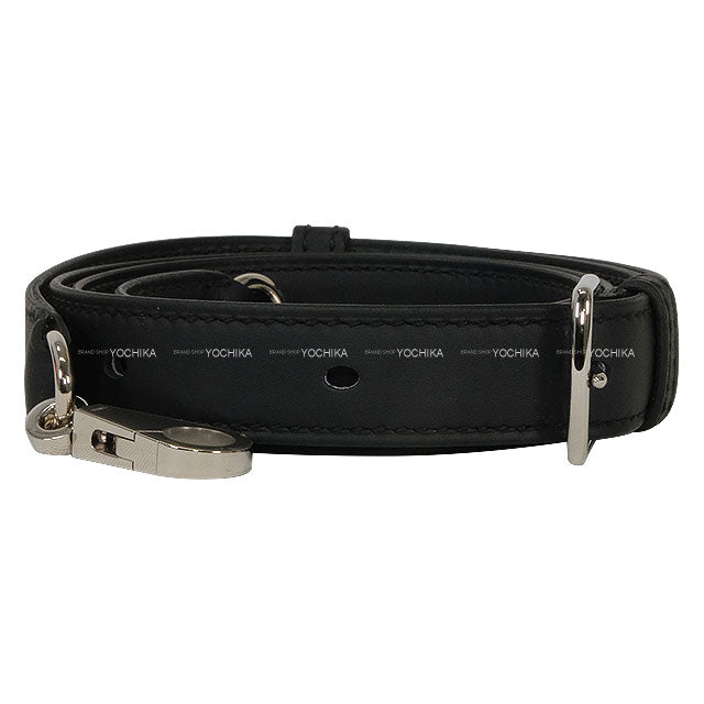 HERMES shoulder strap Bandouliere Astrap 20mm Noir (Black) Veau Swift Silver HW Stamp K[BRAND NEW][Authentic]