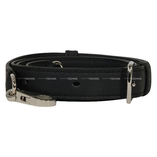 HERMES shoulder strap Bandouliere Astrap 20mm Noir (Black) Veau Swift Silver HW Stamp K[BRAND NEW][Authentic]