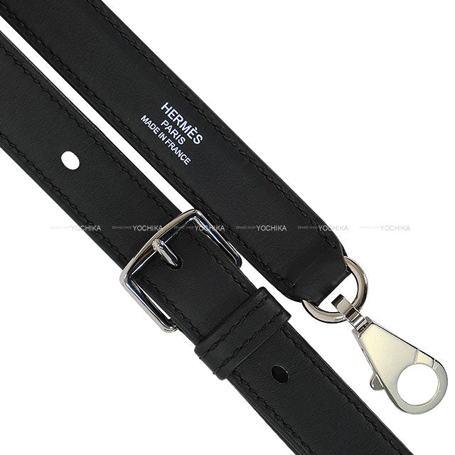 HERMES shoulder strap Bandouliere Astrap 20mm Noir (Black) Veau Swift Silver HW Stamp K[BRAND NEW][Authentic]