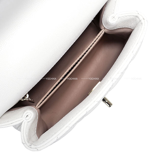 CHANEL Shoulder bag COCO Handle Mini Blanc (White) Graind Calf(Caviarskin) Champagne Gold HW AP4244[BRAND NEW][Authentic]