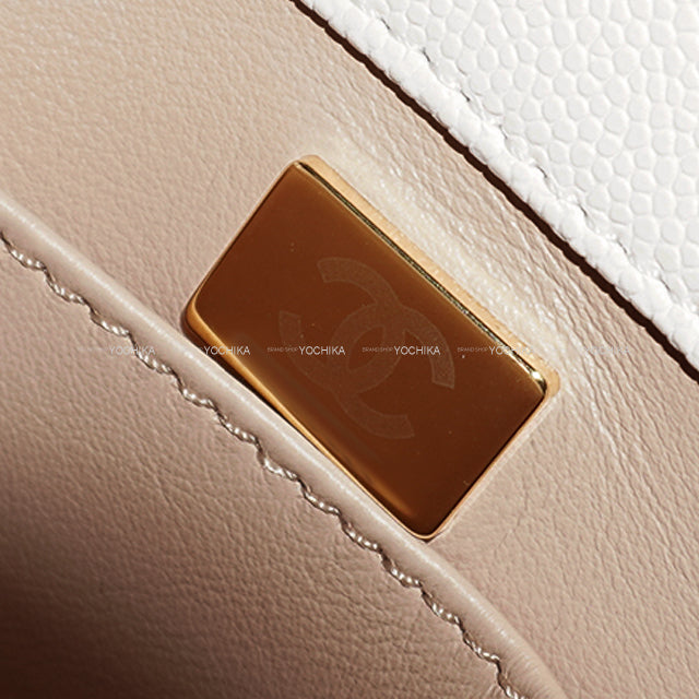 CHANEL Shoulder bag Matelasse COCO Handle Top Handle 29 Blanc (White) Graind Calf(Caviarskin) Champagne Gold HW A92991[BRAND NEW][Authentic]
