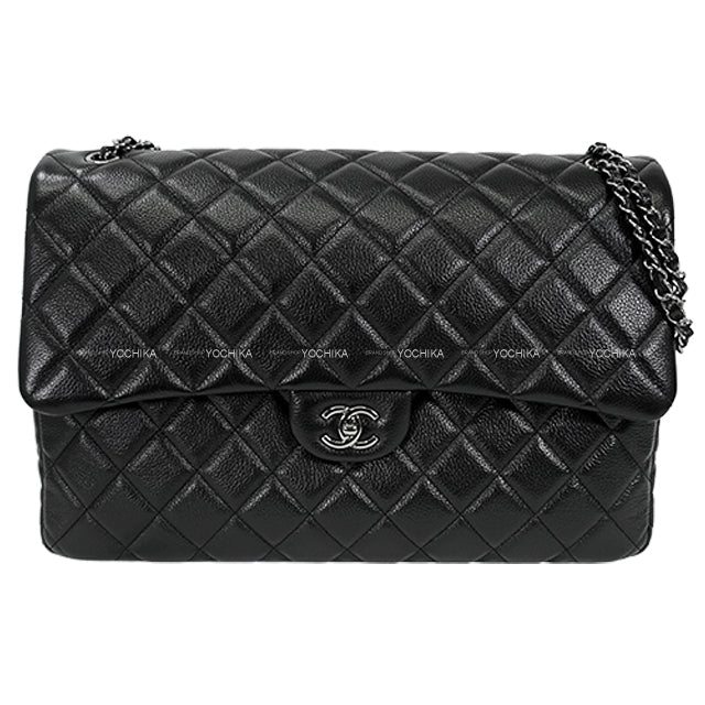 CHANEL Shoulder bag Jumbo Matelasse COCO mark chain maxi Noir (Black) Graind Calf(Caviarskin) Silver HW AS4661[BRAND NEW][Authentic]