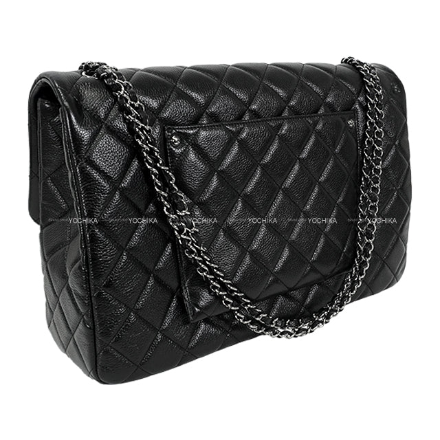 CHANEL Shoulder bag Jumbo Matelasse COCO mark chain maxi Noir (Black) Graind Calf(Caviarskin) Silver HW AS4661[BRAND NEW][Authentic]