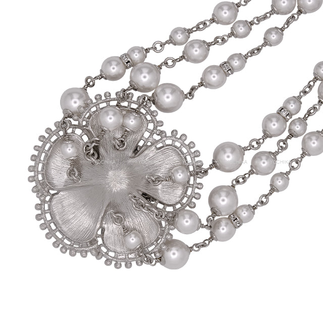 2024AW CHANEL choker Camelia COCO mark Pearl Noir (Black) Pearl /Strass Silver HW ABC205[BRAND NEW][Authentic]