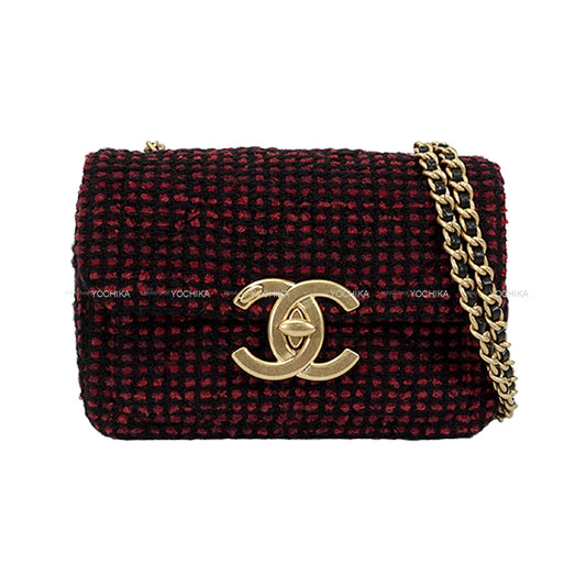 24-25AW CHANEL Shoulder bag Matelasse Coco mark Chain Mini Red Tweed Antique Gold HW AS5026[BRAND NEW][Authentic]