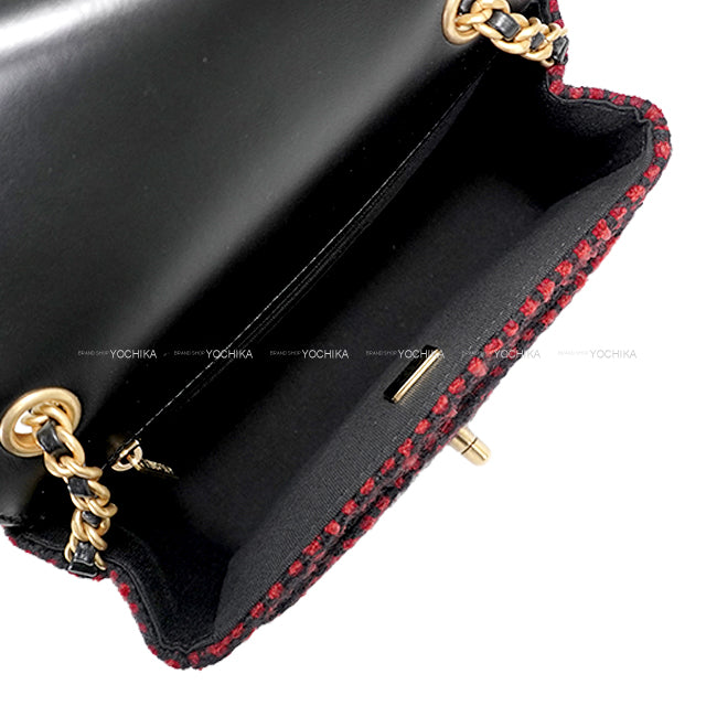 24-25AW CHANEL Shoulder bag Matelasse Coco mark Chain Mini Red Tweed Antique Gold HW AS5026[BRAND NEW][Authentic]