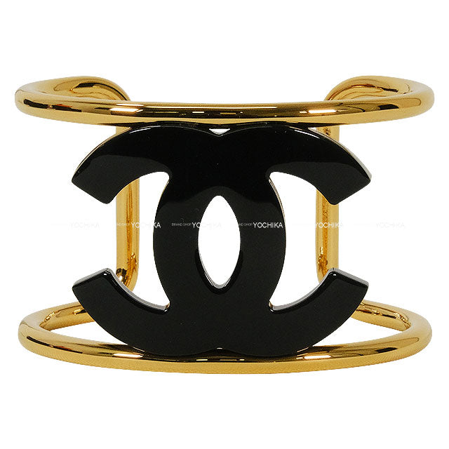 2024 S/S CHANEL bangle Simple Coco Mark Noir (Black) Resin Gold HW ABD158[BRAND NEW][Authentic]