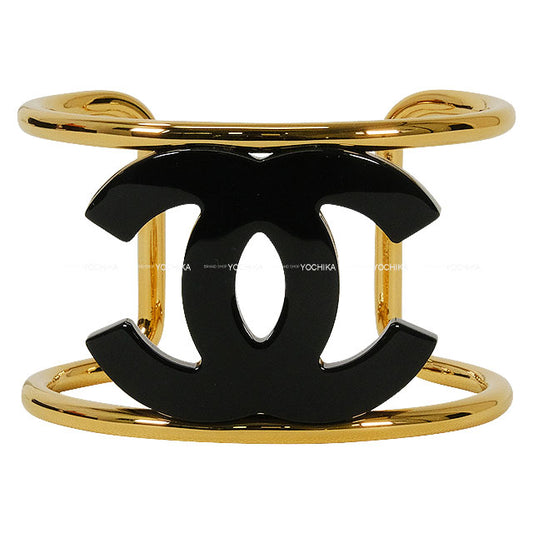 2024 S/S CHANEL bangle Simple Coco Mark Noir (Black) Resin Gold HW ABD158[BRAND NEW][Authentic]