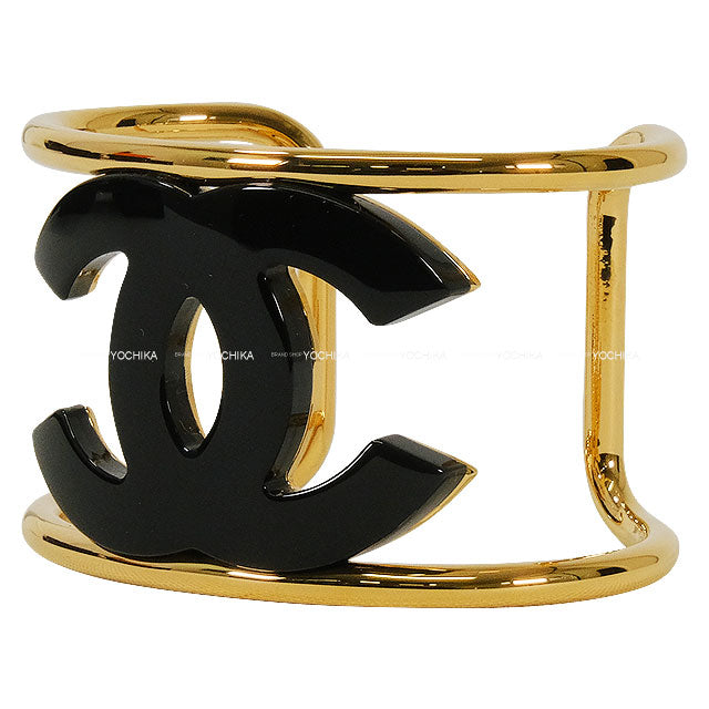 2024 S/S CHANEL bangle Simple Coco Mark Noir (Black) Resin Gold HW ABD158[BRAND NEW][Authentic]