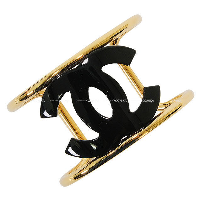 2024 S/S CHANEL bangle Simple Coco Mark Noir (Black) Resin Gold HW ABD158[BRAND NEW][Authentic]