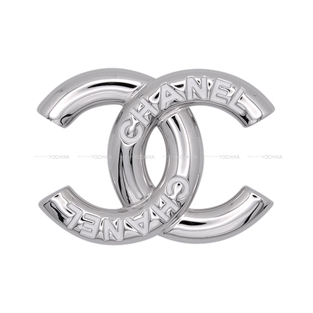 2025 CC CHANEL broach COCO Mark Logo Simple Blanc (White)/Silver Metal Silver HW ABE828[BRAND NEW][Authentic]