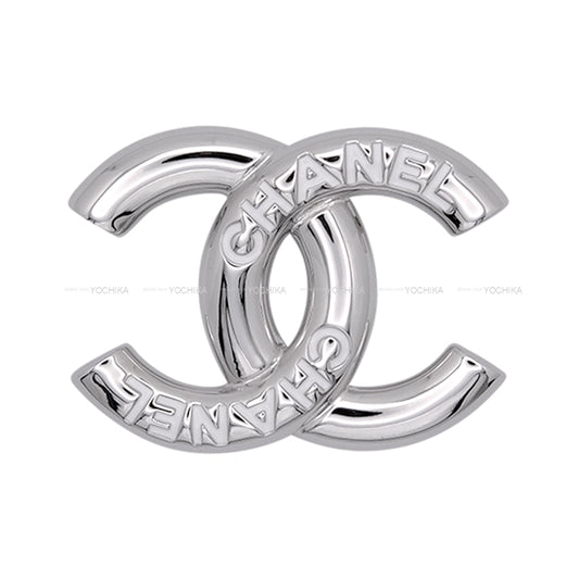 2025 CC CHANEL broach COCO Mark Logo Simple Blanc (White)/Silver Metal Silver HW ABE828[BRAND NEW][Authentic]