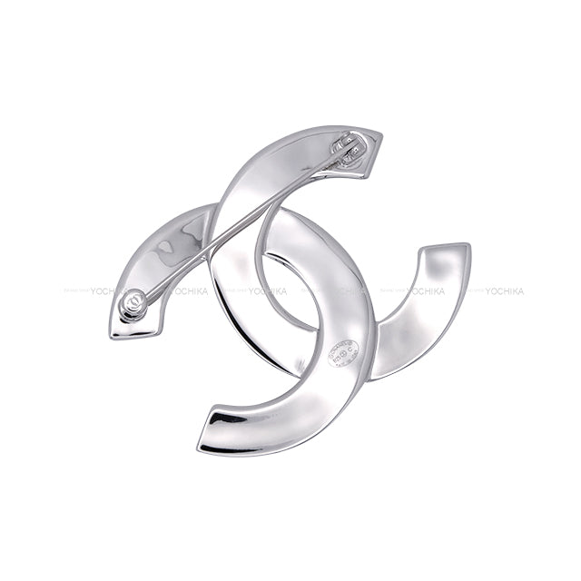 2025 CC CHANEL broach COCO Mark Logo Simple Blanc (White)/Silver Metal Silver HW ABE828[BRAND NEW][Authentic]