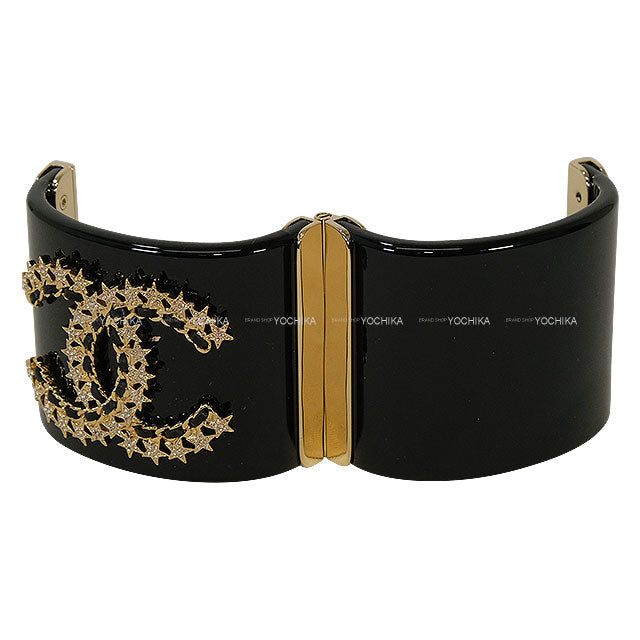 CHANEL bangle COCO mark Star rhinestone Noir (Black) Champagne Gold HW[BRAND NEW][Authentic]