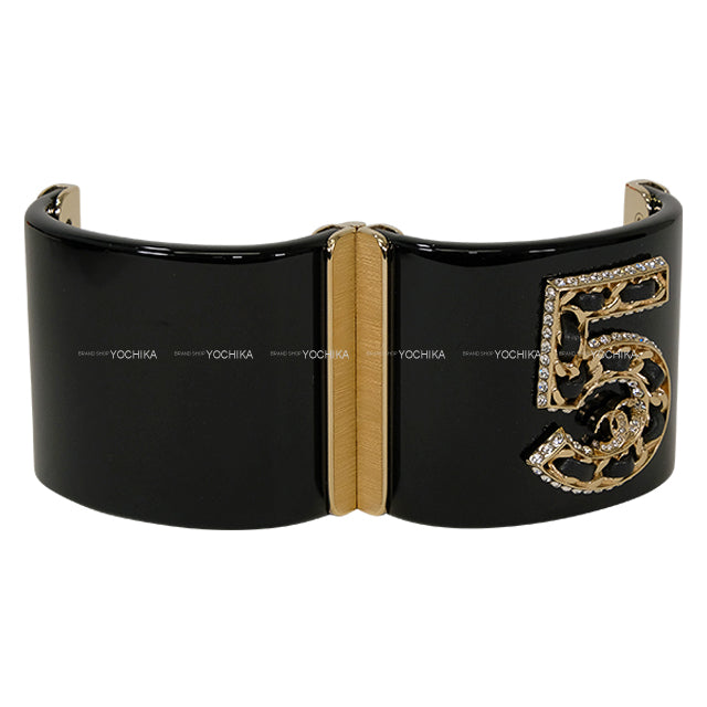 CHANEL bangle No.5 COCO Mark rhinestone Noir (Black) Champagne Gold HW[BRAND NEW][Authentic]