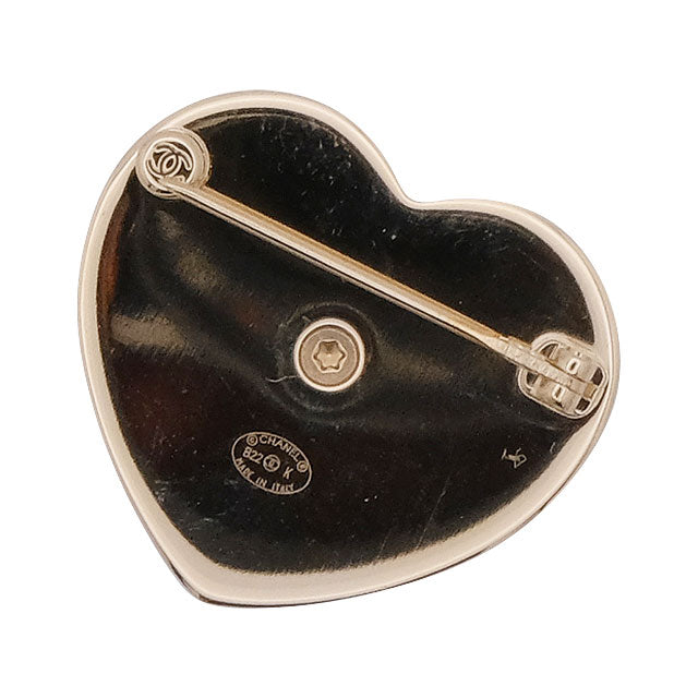 CHANEL broach Heart Broach COCO Mark Noir (Black) Lambskin Champagne Gold HW AB9496[EXCELLENT][Authentic]