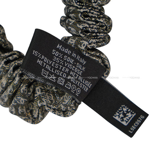 2025AW CHANEL hair accessories Chouchou Coco Mark Noir (Black)/Ivory Silk /Viscose/Polyester AAB193[BRAND NEW][Authentic]