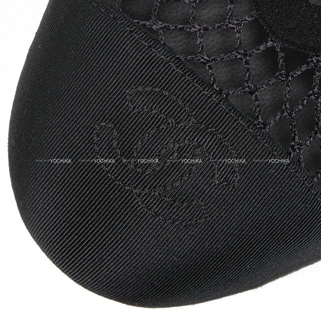 2025Cruise CHANEL ballet shoes(flat shoes) Flat Shoes Ballerina mesh COCO Mark Noir (Black) Grosgrain #38.5 G46188[BRAND NEW][Authentic]