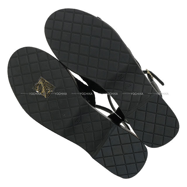 2025SS CHANEL sandals Wedge mesh strap COCO Mark Noir (Black) Calfskin #37.5 G46364[BRAND NEW][Authentic]