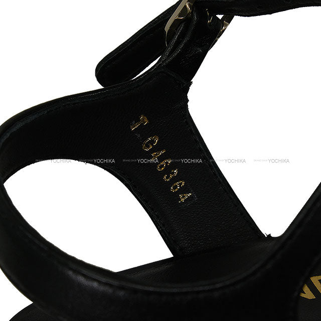 2025SS CHANEL sandals Wedge mesh strap COCO Mark Noir (Black) Calfskin #37.5 G46364[BRAND NEW][Authentic]