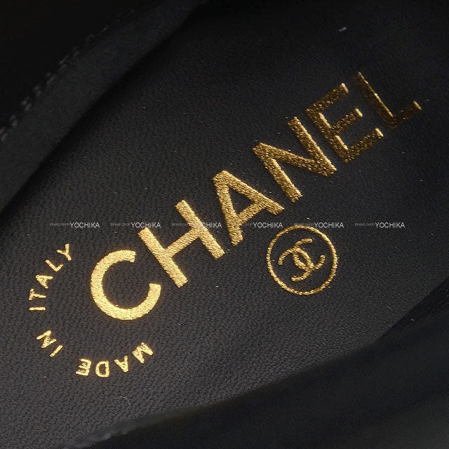 2025SS CHANEL boots Leg cover COCO mark Pearl Noir (Black) Suede #38.5 Gold HW G46678[BRAND NEW][Authentic]