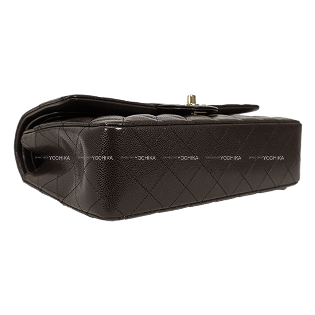 CHANEL Shoulder bag Matelasse 25 Double Flap Chain Chocolat Chocolat Graind Calf(Caviarskin) Champagne Gold HW A01112[BRAND NEW][Authentic]