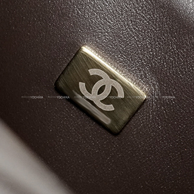 CHANEL Shoulder bag Matelasse 25 Double Flap Chain Chocolat Chocolat Graind Calf(Caviarskin) Champagne Gold HW A01112[BRAND NEW][Authentic]